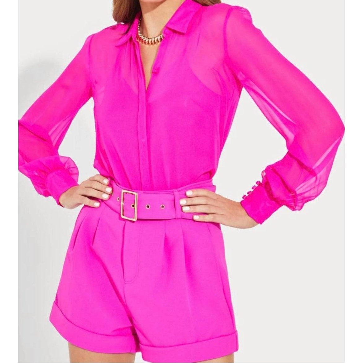 Generation Love Pink Sheer Blouse